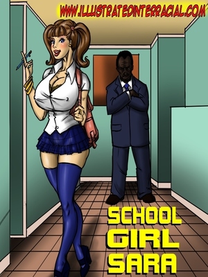 Porn Comics - School Girl Sara- illustrated interracial  (Interracial Comics)