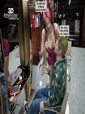 Porn Comics - Two boys  a woman at haircut- 3DStories 3D Porn Comics