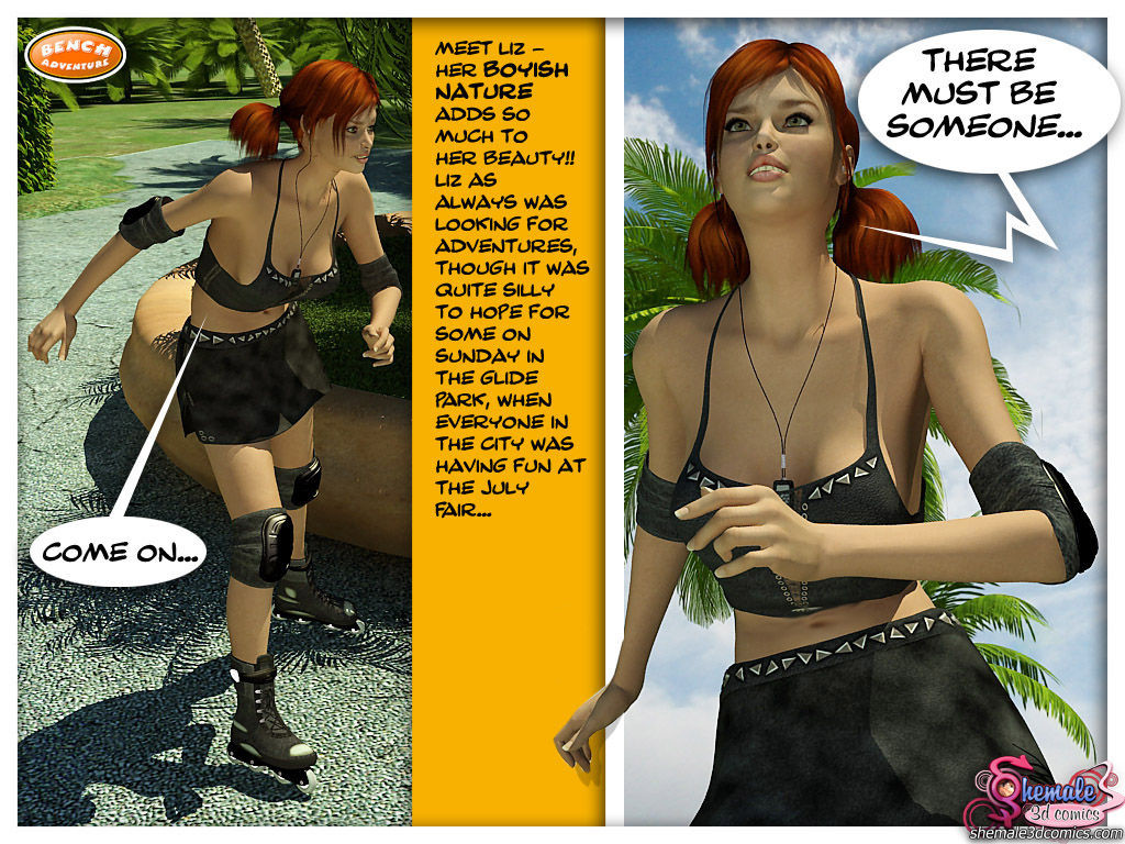 Bench Adventure – Shemale 3D Futanari 3D Porn Comics 002