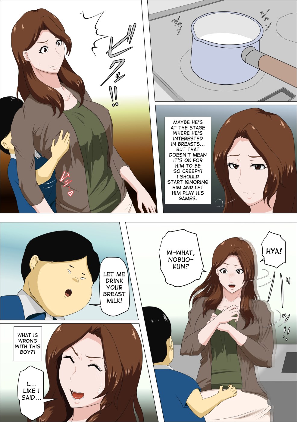 Boss’s Son Was Suck My Tits Hentai Manga 008