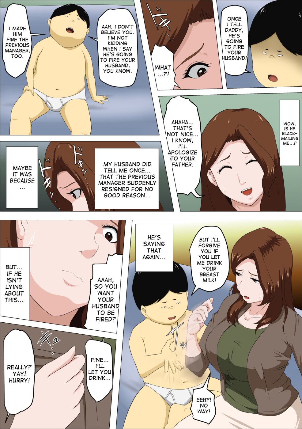 Boss’s Son Was Suck My Tits Hentai Manga 011