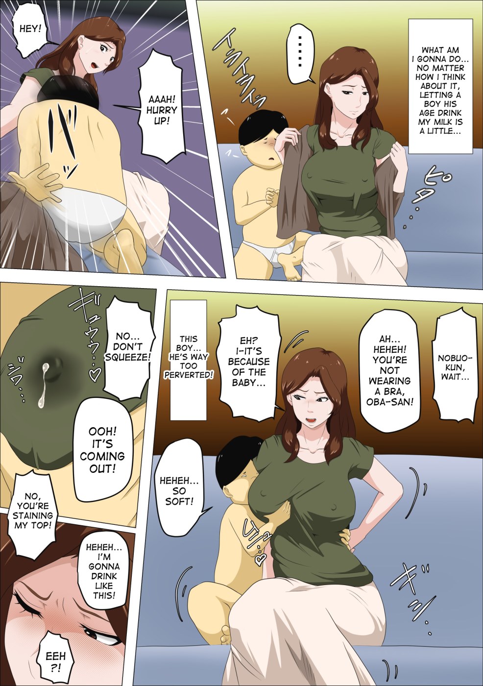 Boss’s Son Was Suck My Tits Hentai Manga 012