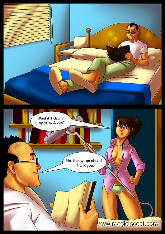 Cleaning of daddy’s room turns into the fuck  Comics 001