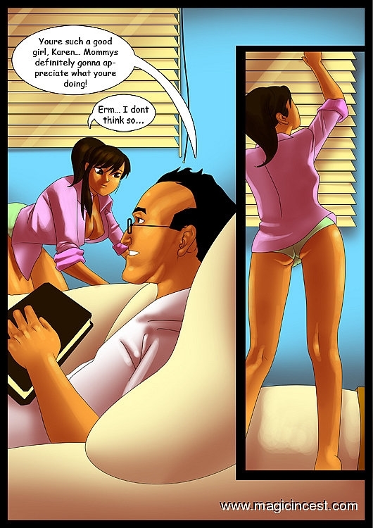 Cleaning of daddy’s room turns into the fuck  Comics 002