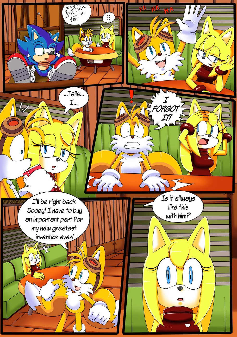 Sonic hedgehog- Zooey’s choice Adult Comics, Furry Comics 002