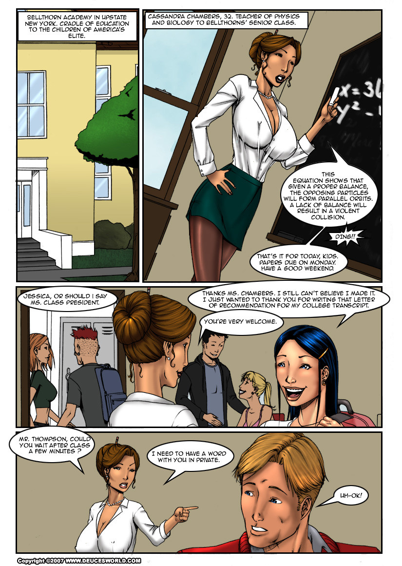 Teacher’s Hard Lessons- DeucesWorld  (Porncomics) 002