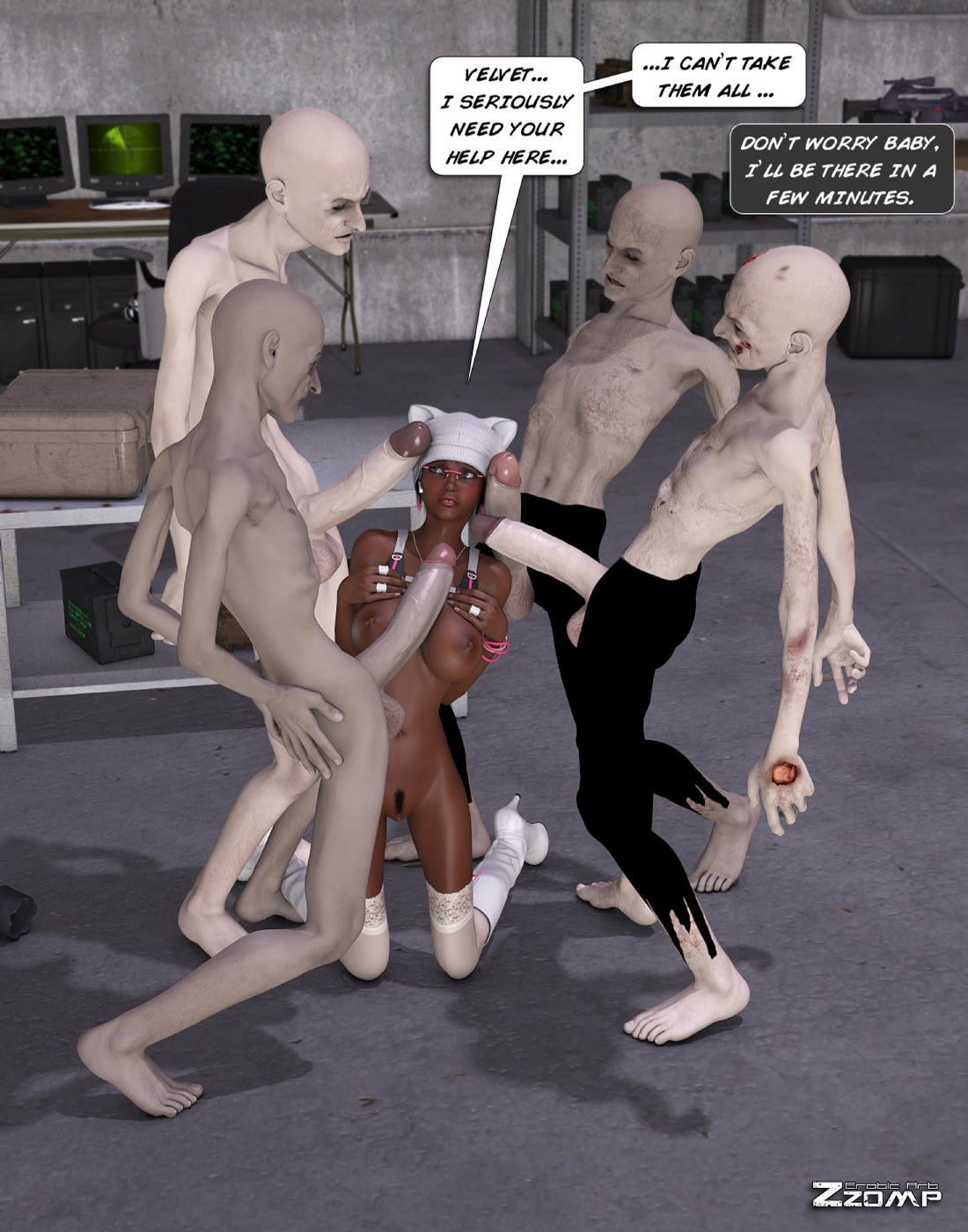 Zzomp – Kat & Velvet & Zombies 3D Porn Comics 033